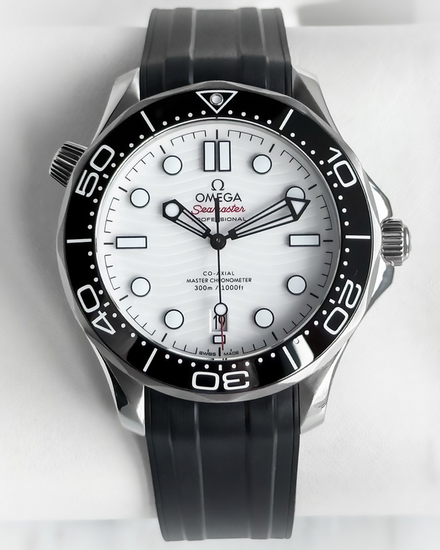 2023 Omega Seamaster Diver 300M 42MM White Dial Rubber Strap (210.32.42.20.04.001)