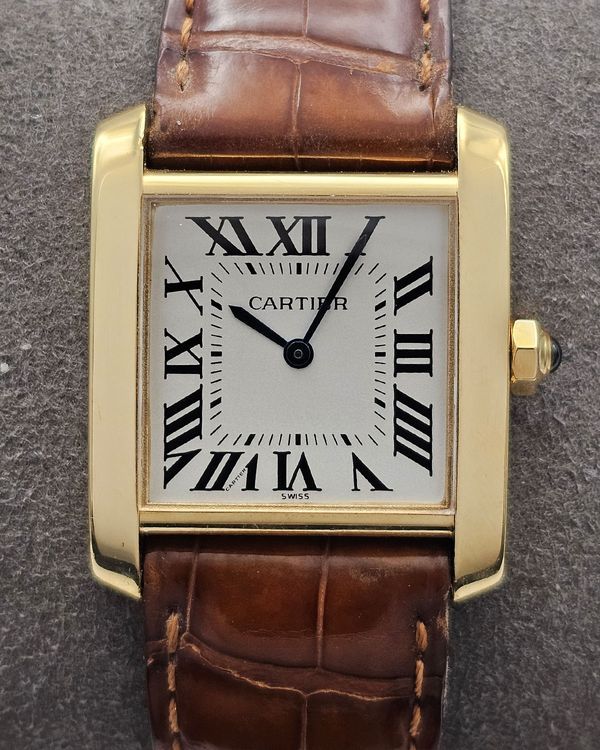 1997 Cartier Tank Française 25MM Quartz White Dial Leather Strap (W5000356)