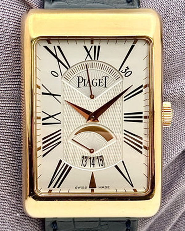 Piaget Emperador Black Tie 30MM Silver Dial Leather Strap (G0A33062)
