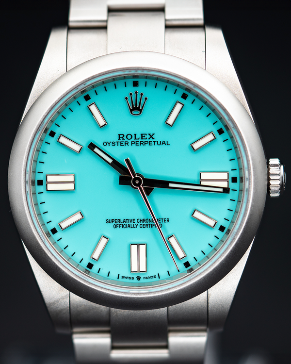 2022 Rolex Oyster Perpetual "MINDS" 41MM Turquoise Dial Aftermarket Oyster Bracelet (124300)