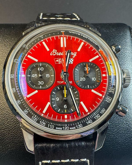 No Reserve- 2023 Breitling Top Time "Chevrolet Corvette" 41MM Red Dial Leather Strap (AB01761A1K1X1)