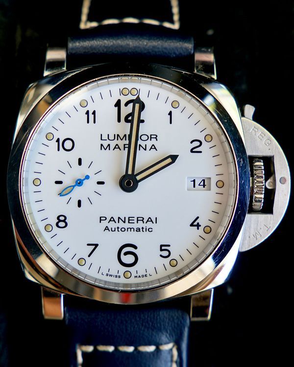 No Reserve - 2018 Panerai Luminor Marina 1950 3 Days 44MM White Dial Leather Strap (PAM01499)