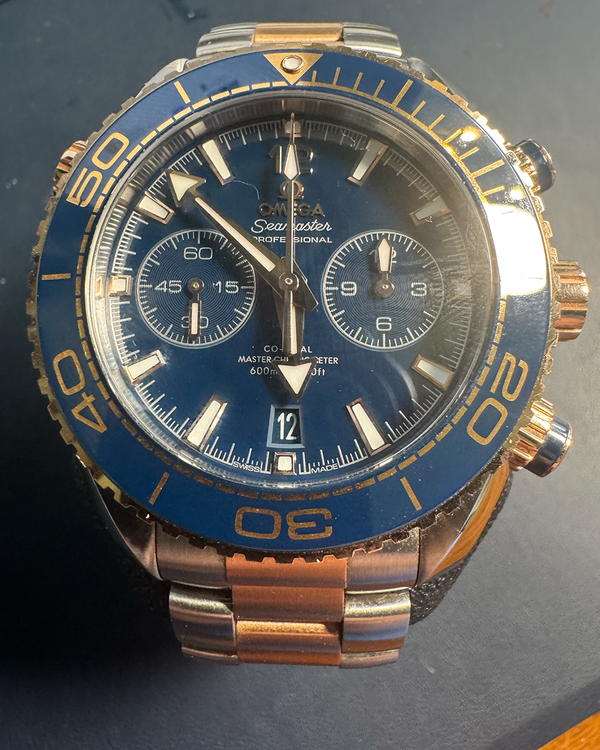 No Reserve - 2021 Omega Seamaster Planet Ocean 600M Chronograph 45.5MM Blue Dial Two-Tone Bracelet (215.20.46.51.03.001)