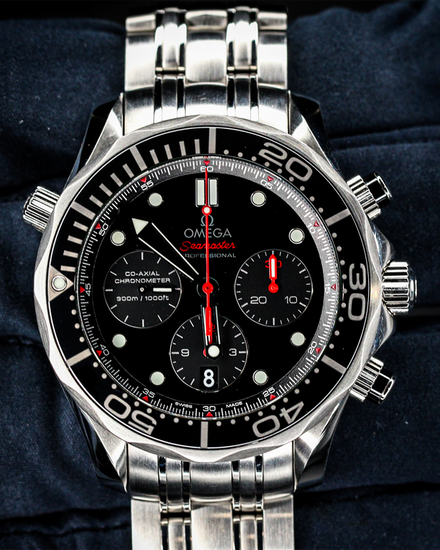 No Reserve - 2021 Omega Seamaster Diver 300M Chronograph 44MM Black Dial Steel Bracelet (212.30.44.50.01.001)