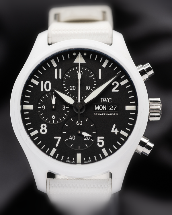 No Reserve - 2024 IWC Schaffhausen Pilot Chronograph Top Gun "Lake Tahoe" 44.5MM Black Dial Rubber Strap (IW389105)