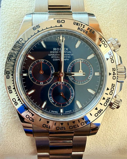 2025 Rolex Cosmograph Daytona 40MM Blue Dial White Gold Oyster Bracelet (126509)