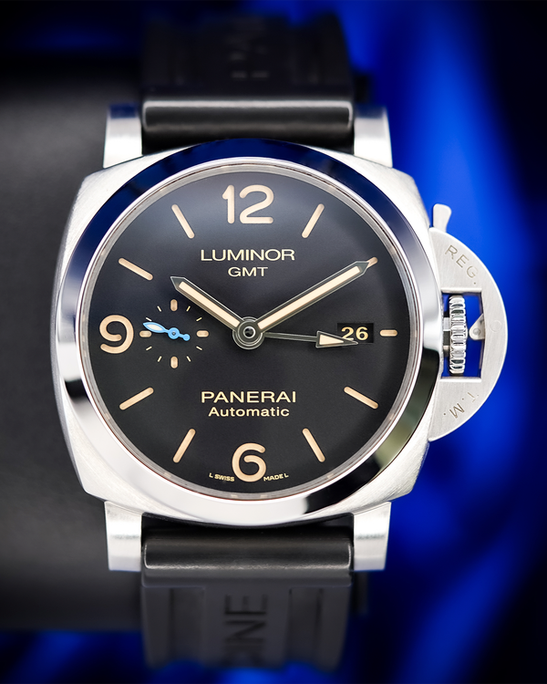 2019 Panerai Luminor 1950 3 Days GMT 44MM Black Dial Rubber Strap (PAM01320)