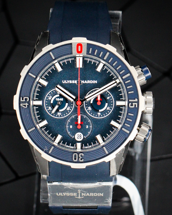 2021 Ulysse Nardin Diver Chronograph 44MM Blue Dial Rubber Strap (1503-170/93)