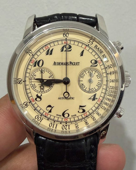 Audemars Piguet Jules Audemars Chronograph 41MM Ivory Dial Leather Strap (26100BC.OO.D002CR.01)