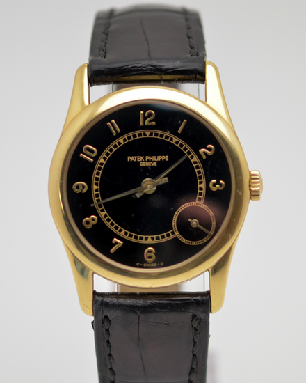 1995 Patek Philippe Calatrava 33MM Black Dial Leather Strap (5000J)