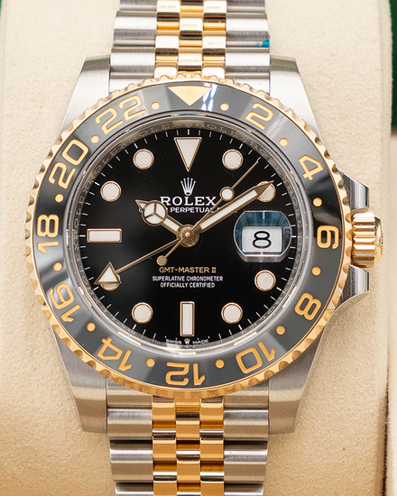 2025 Rolex GMT-Master II "Bumblebee" 40MM Black Dial Two-Tone Jubilee Bracelet (126713GRNR)