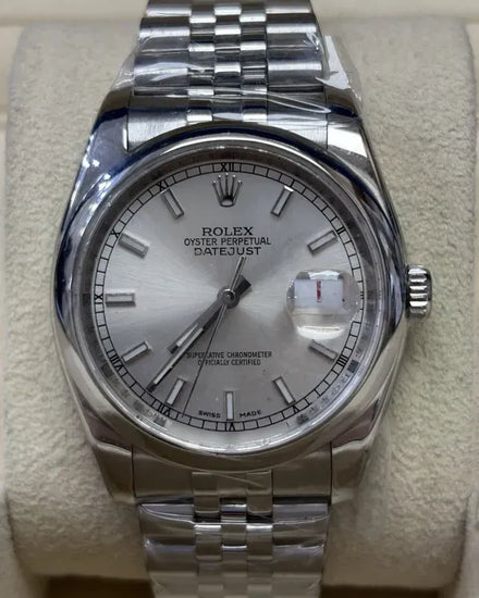 No Reserve - Rolex Datejust 36MM Silver Dial Super Jubilee Bracelet (116200)