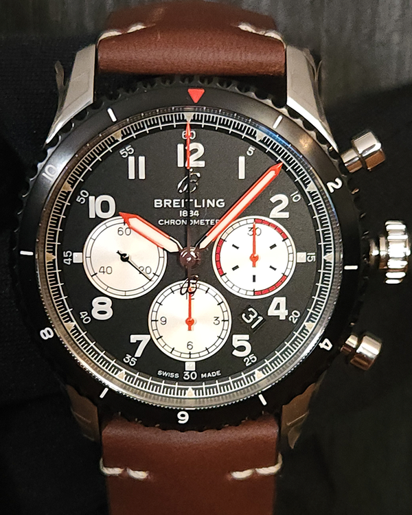 2020 Breitling Aviator 8 B01 Chronograph "Mosquito" 43MM Black Dial Leather Strap (AB0119)