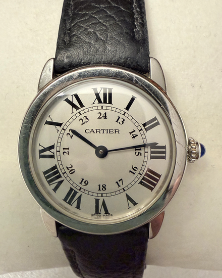 1993 Cartier Ronde de Cartier 29MM Quartz Silver Dial Leather Strap (WSRN0019)