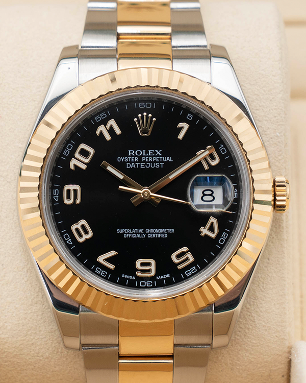 2011 Rolex Datejust II 41MM Black Dial Two-Tone Oyster Bracelet (116333)