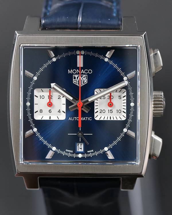 2021 Tag Heuer Monaco 39MM Blue Dial Leather Strap (CBL2111.FC6453)