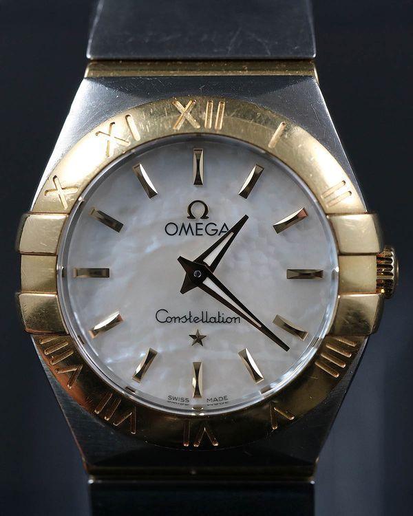 Omega Constellation 28MM Quartz Mother Of Pearl Dial Two-Tone Bracelet (795.1011)