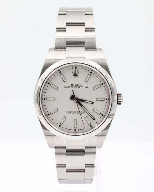 2019 Rolex Oyster Perpetual 39MM White Dial Oyster Bracelet (114300)