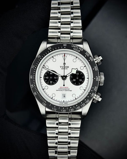 No Reserve - 2021 Tudor Black Bay Chrono "Panda" 41MM White Dial Aftermarket Steel Bracelet (79360N)