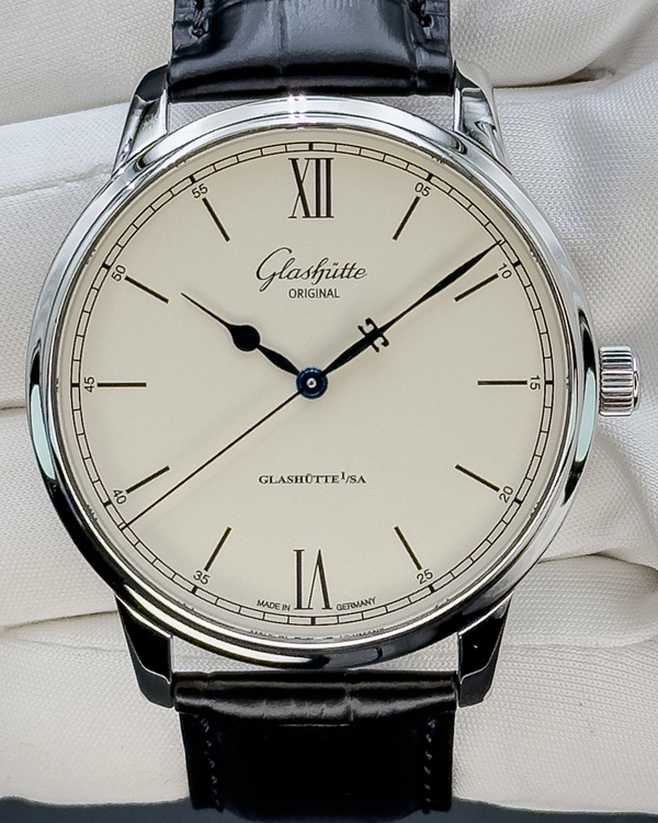 No Reserve - 2022 Glashütte Original Senator Excellence 40MM Silver Dial Leather Strap (1-36-01-01-02-01)