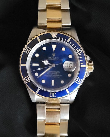 1991 Rolex Submariner Date "Bluesy" 40MM Blue Dial Two-Tone Oyster Bracelet (16613)