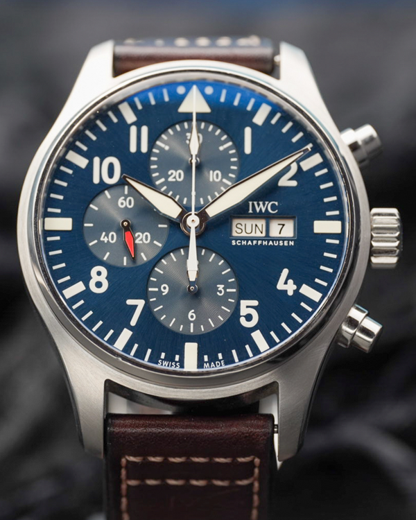 2016 IWC Schaffhausen Pilot Chronograph "Le Petit Prince" 43MM Blue Dial Leather Strap (IW377714)