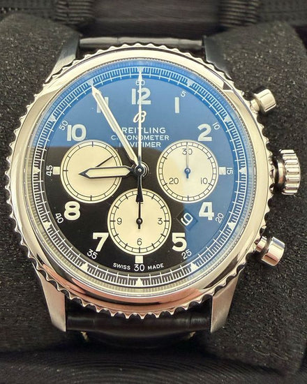 Breitling Navitimer 8 B01 Chronograph 43MM Black Dial Leather Strap (AB0117131B1P1)