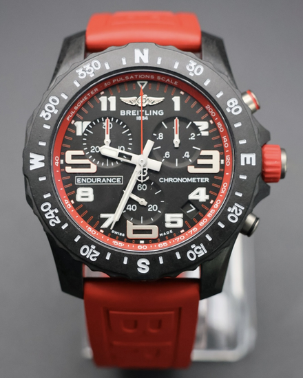2025 Breitling Endurance Pro 44MM Quartz Black Dial Rubber Strap (X82310D91B1S1)