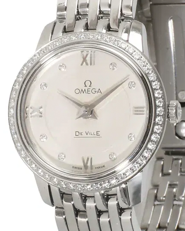 2016 Omega De Ville Prestige 24.4MM Quartz Silver Dial Steel Bracelet (424.15.24.60.52.001)