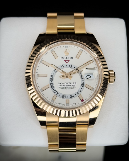 2022 Rolex Sky-Dweller 42MM White Dial Rose Gold Oyster Bracelet (326935)
