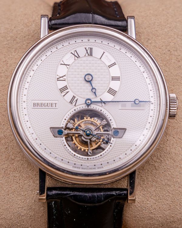 2011 Breguet Classique Complications Tourbillon 39MM Silver Dial Leather Strap (5307PT/12/9V6)