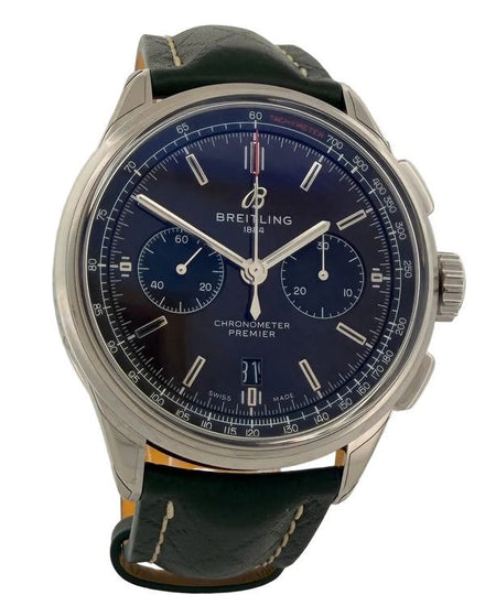 Breitling Premier B01 Chronograph Bentley British Racing Green 42MM Green Dial Leather Strap (AB0118A11L1X1)
