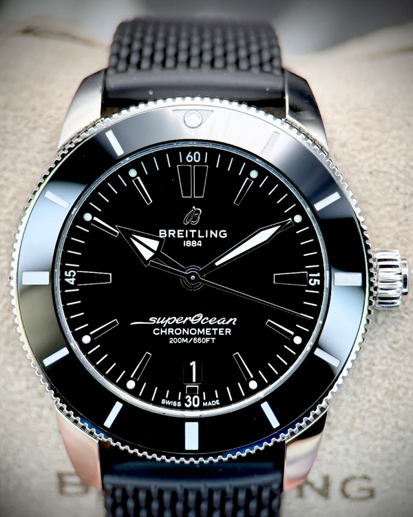 No Reserve - 2025 Breitling Superocean Heritage II S.E. 44MM Black Dial Rubber Strap (AB2030)