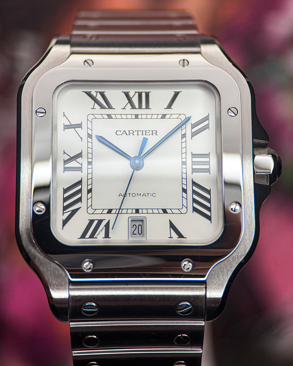 2022 Cartier Santos De Cartier 39.8MM White Dial Steel Bracelet (WSSA0018)