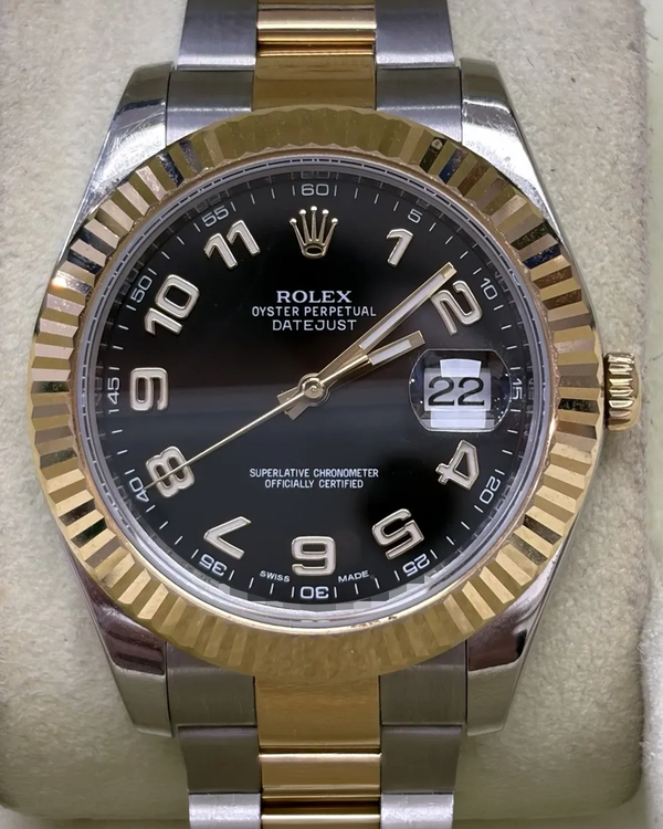 2015 Rolex Datejust II 41MM Black Dial Two-Tone Oyster Bracelet (116333)