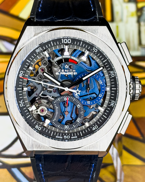 2021 Zenith Defy El Primero 44MM Skeleton Dial Leather Strap (95.9002.9004/78.R584)