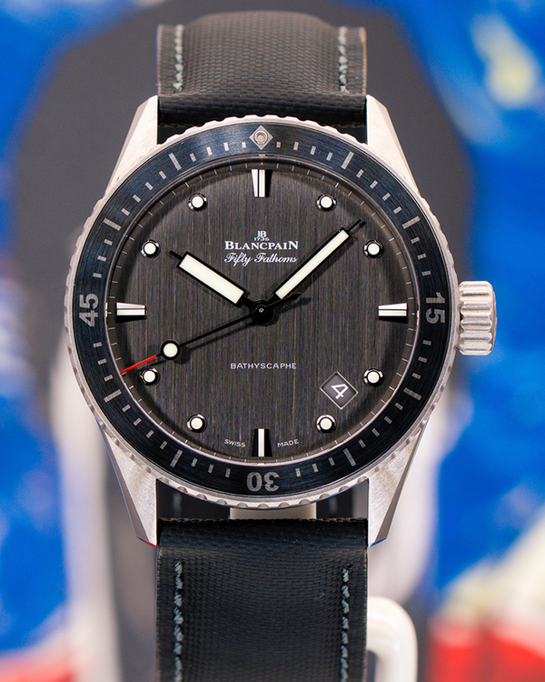 2022 Blancpain Fifty Fathoms Bathyscaphe 43MM Anthracite Dial Textile Strap (5000-1210-G52A)