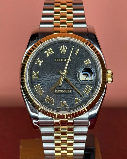 2008 Rolex Datejust 36MM Black "Jubilee" Dial Two-Tone Jubilee Bracelet (116233)