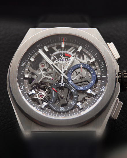 No Reserve - 2018 Zenith Defy El Primero 21 44MM Skeleton Dial Rubber Strap (95.9000.9004/78.R782)