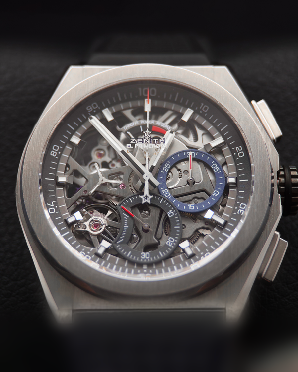 No Reserve - 2018 Zenith Defy El Primero 21 44MM Skeleton Dial Rubber Strap (95.9000.9004/78.R782)