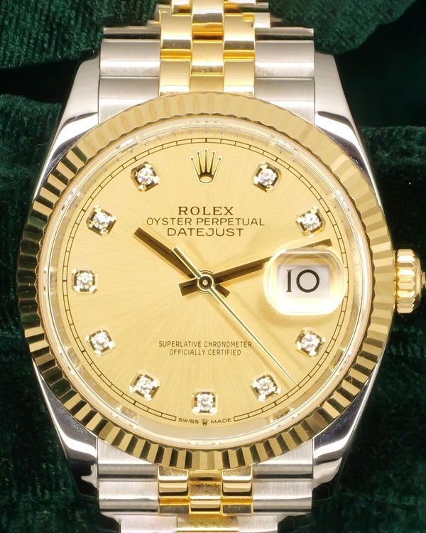 Rolex Datejust 36MM Champagne Dial Two-Tone Jubilee Bracelet (126233)