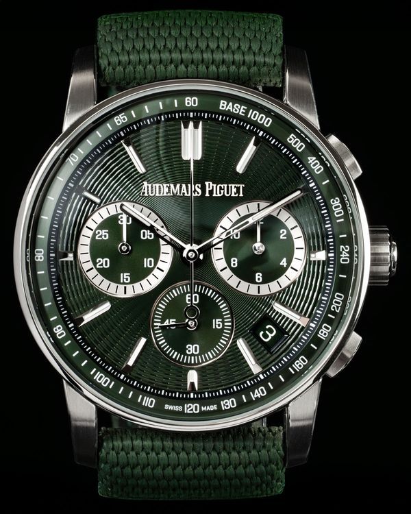2025 Audemars Piguet Code 11.59 Chronograph 41MM Green Dial Textile Strap (26393ST.OO.A056KB.01)