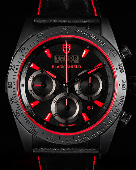 Tudor Fastrider Black Shield 42MM Black Dial Leather Strap (42000CR)