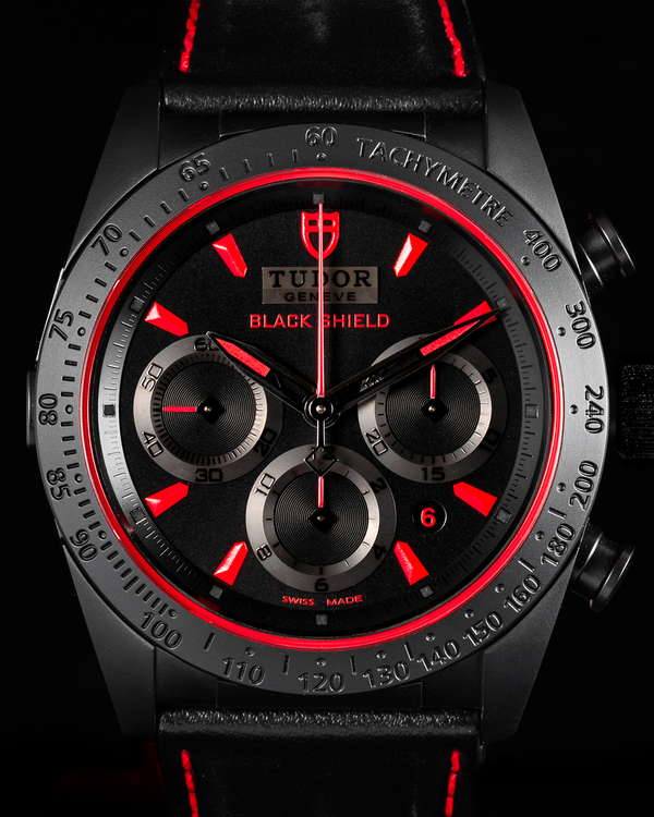 Tudor Fastrider Black Shield 42MM Black Dial Leather Strap (42000CR)