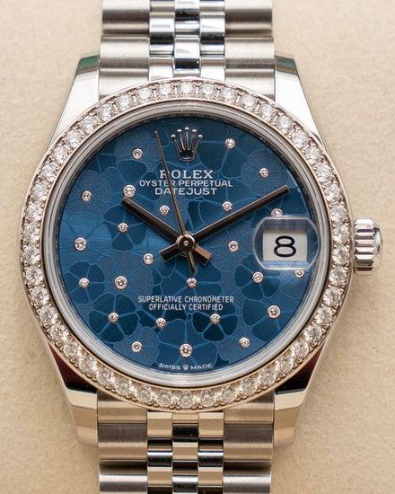 2025 Rolex Datejust 31MM Blue "Floral Motif" Dial Jubilee Bracelet (278384RBR)