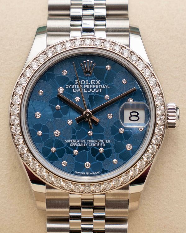 2025 Rolex Datejust 31MM Blue "Floral Motif" Dial Jubilee Bracelet (278384RBR)