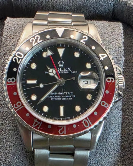 1989 Rolex GMT-Master II "Coke" 40MM Black Dial Oyster Bracelet (16710)
