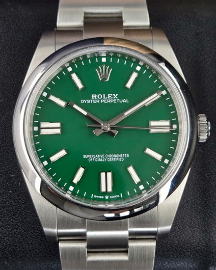 2023 Rolex Oyster Perpetual 41MM Green Dial Oyster Bracelet (124300)