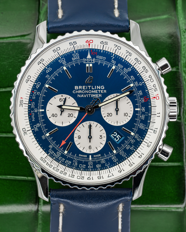 2023 Breitling Navitimer 1 B01 Chronograph 46MM Blue Dial Leather Strap (AB0127)