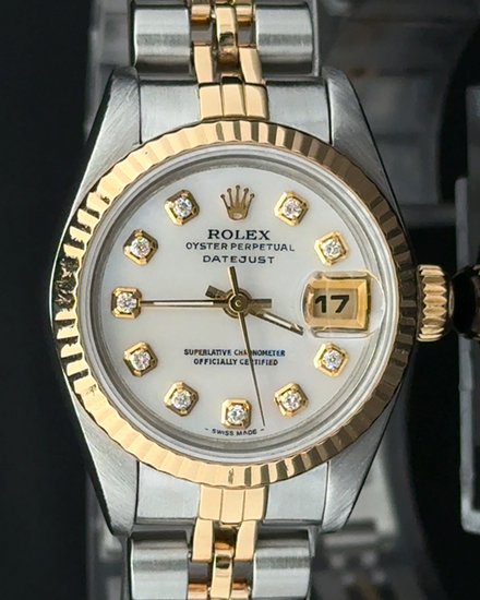 Rolex Lady-Datejust 26MM Aftermarket Mother of Pearl Dial Two-Tone Jubilee Bracelet (69173)